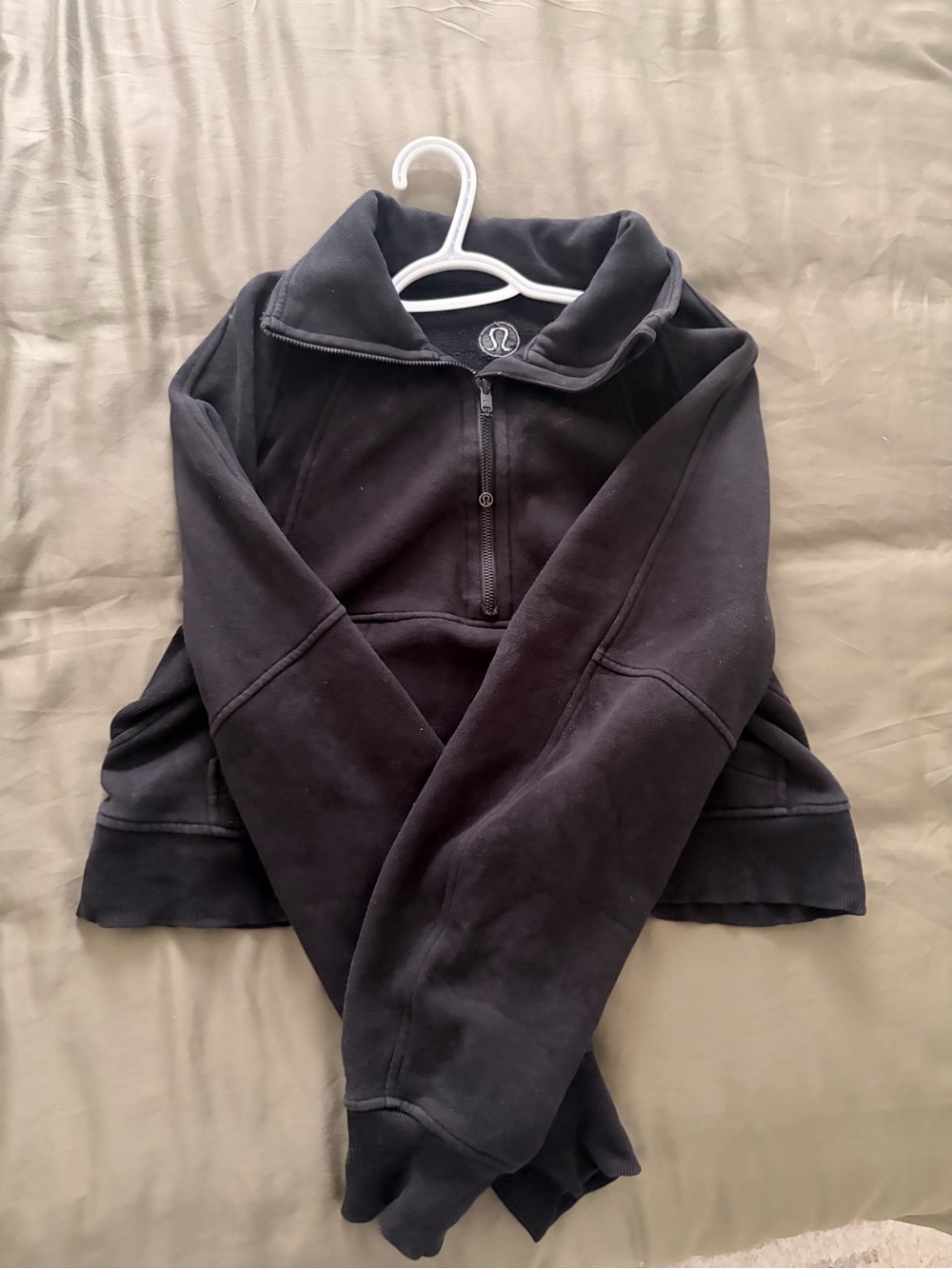 lululemon athletica Black Scuba Oversized Quarter Zip Hoodie